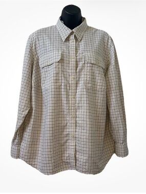 💜 Lauren Ralph Lauren 100% Cotton Plaid Button Down | Size 1X EUC